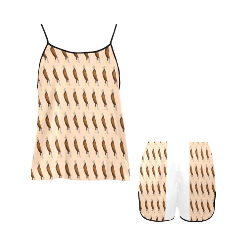 Birds fest Women's Spaghetti Strap Short Pajama Set