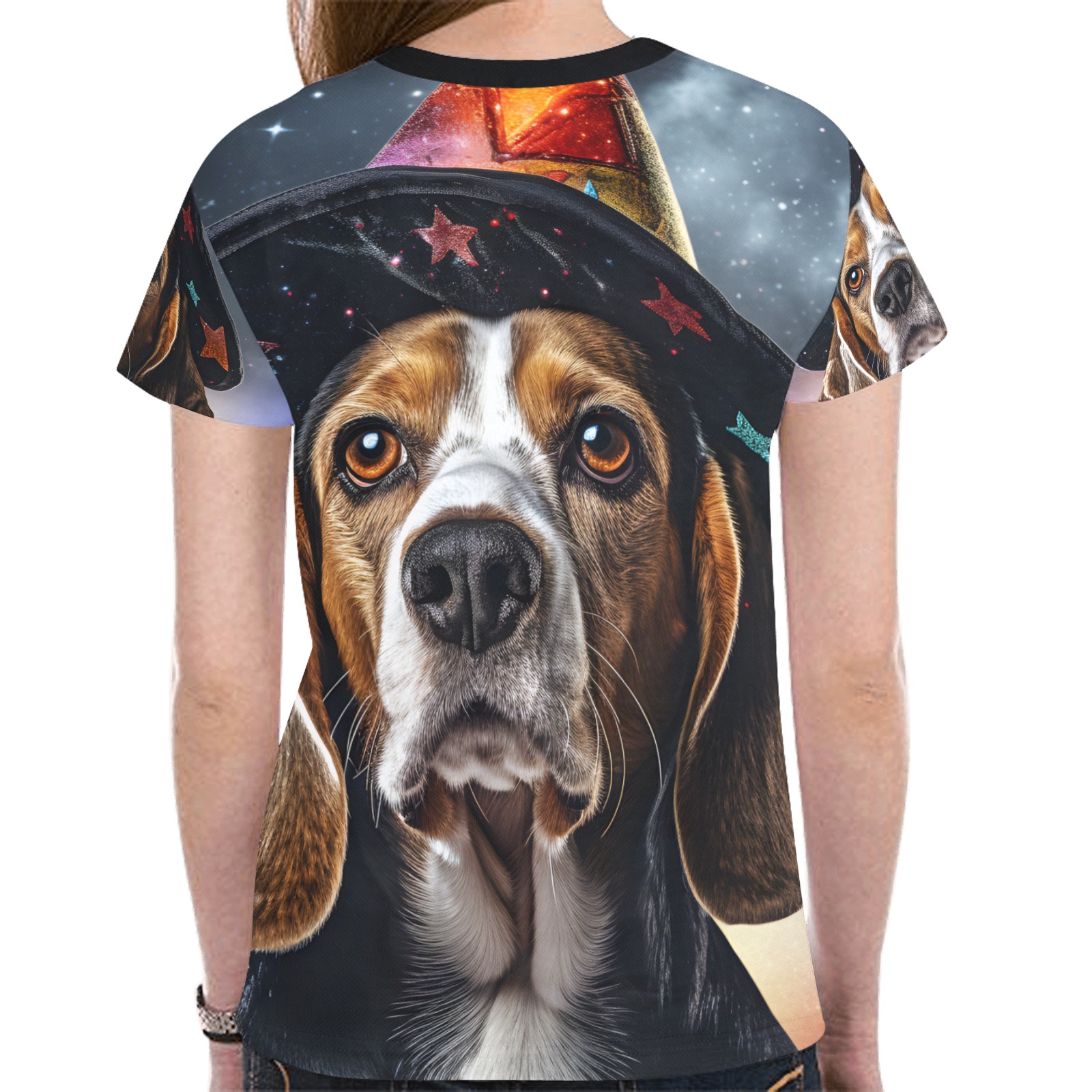Beagle Witch New All Over Print T-shirt for Women (Model T45)