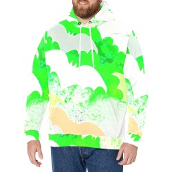 Bats In Flight Pastel Green Men's Long Sleeve Fleece Hoodie (Model H55)