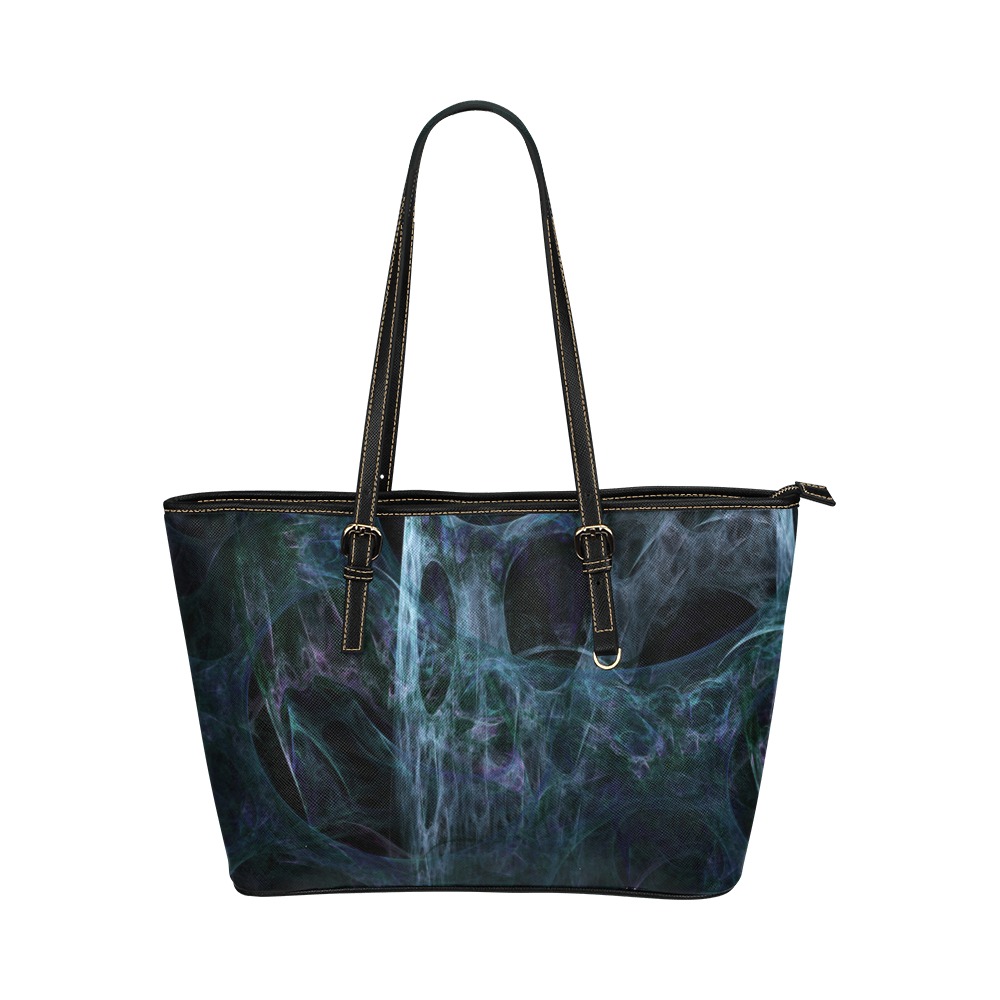 Caught in a Spider Web Leather Tote Bag/Small (Model 1651)