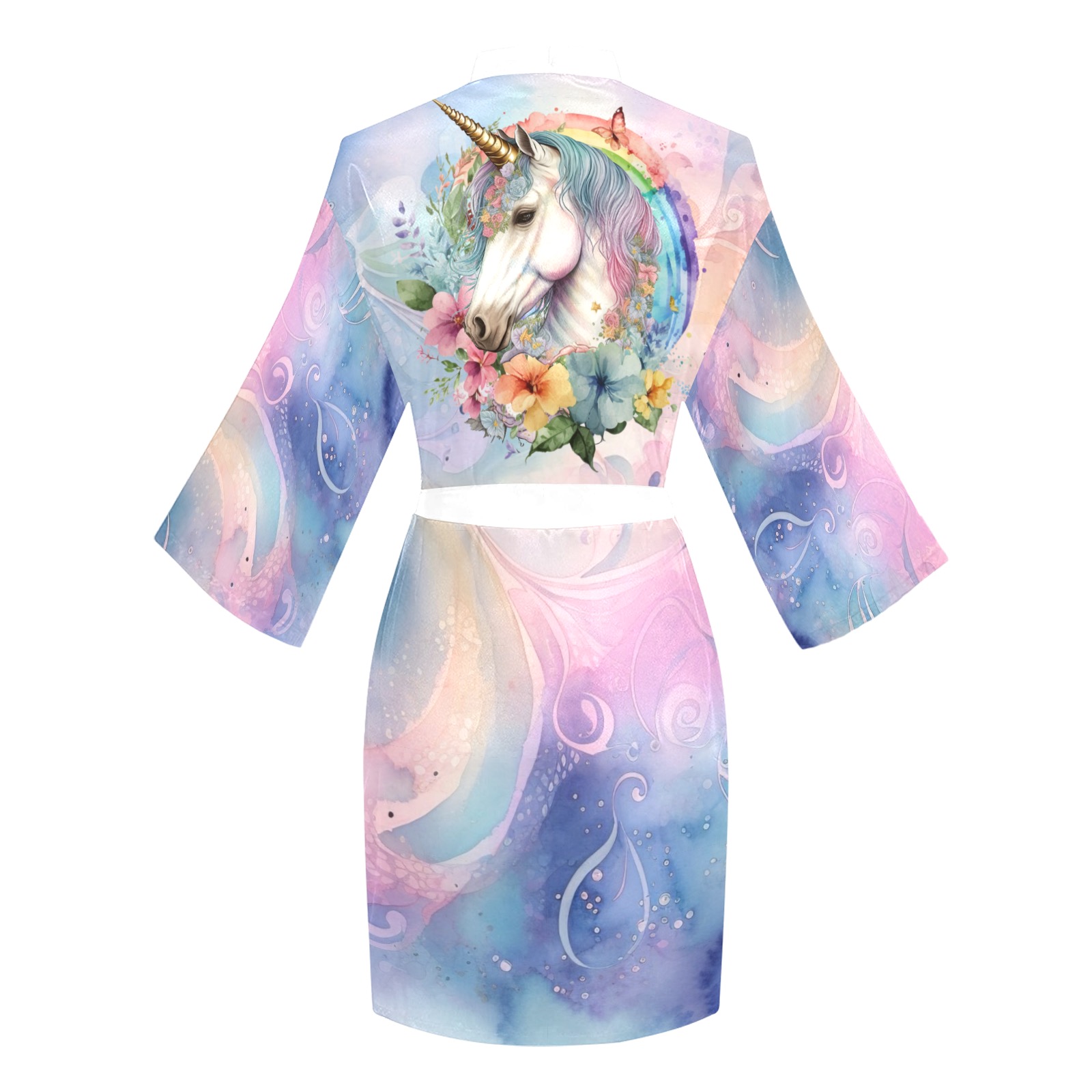 Rainbows and Unicorns1 Long Sleeve Kimono Robe