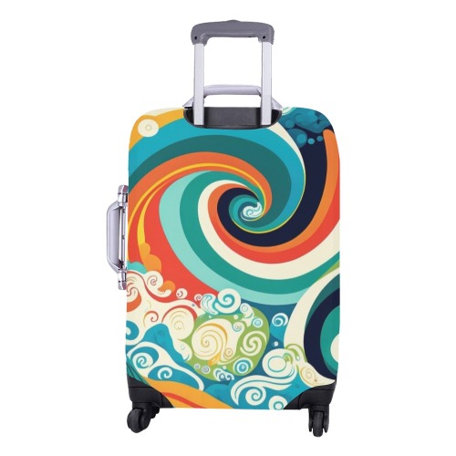 Colorful Ocean Waves Luggage Cover/Medium 22"-25"