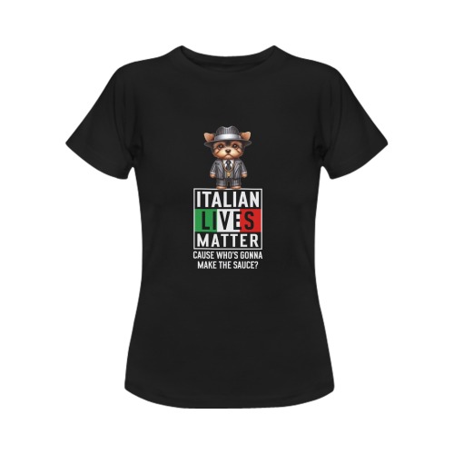 Mobster Yorkie Italian Lives Matter Women's T-Shirt in USA Size (Front Printing Only)