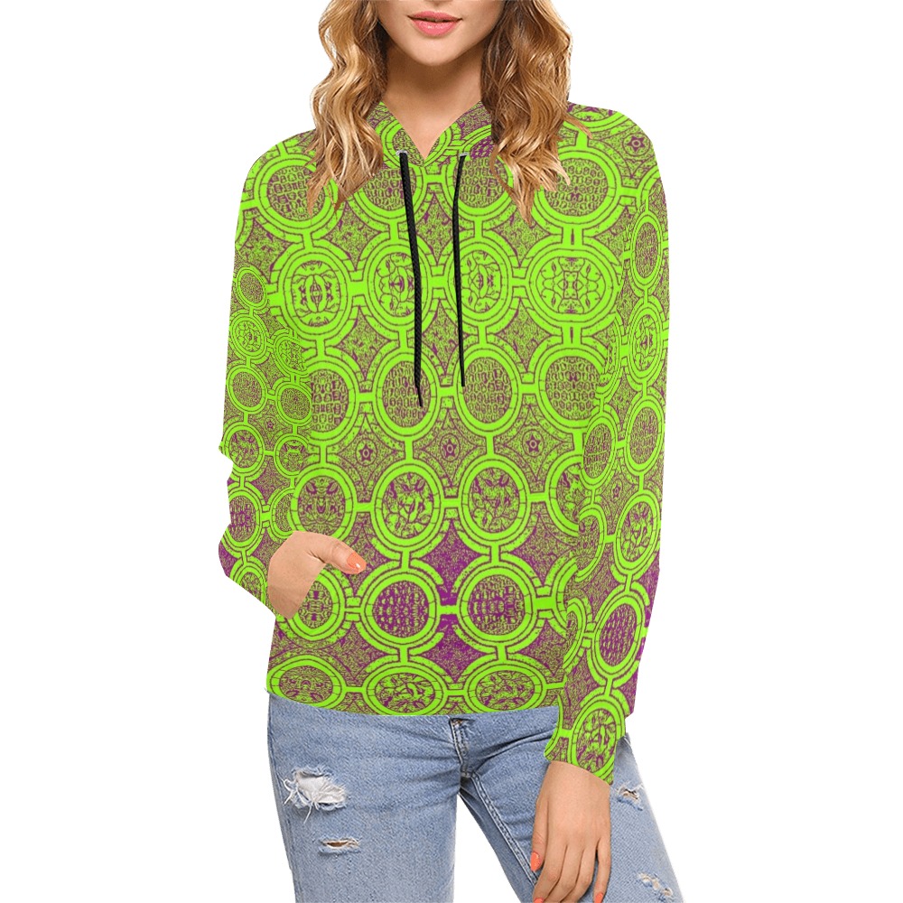 AFRICAN PRINT PATTERN 2 All Over Print Hoodie for Women (USA Size) (Model H13)