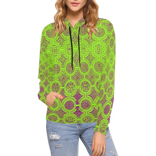 AFRICAN PRINT PATTERN 2 All Over Print Hoodie for Women (USA Size) (Model H13)