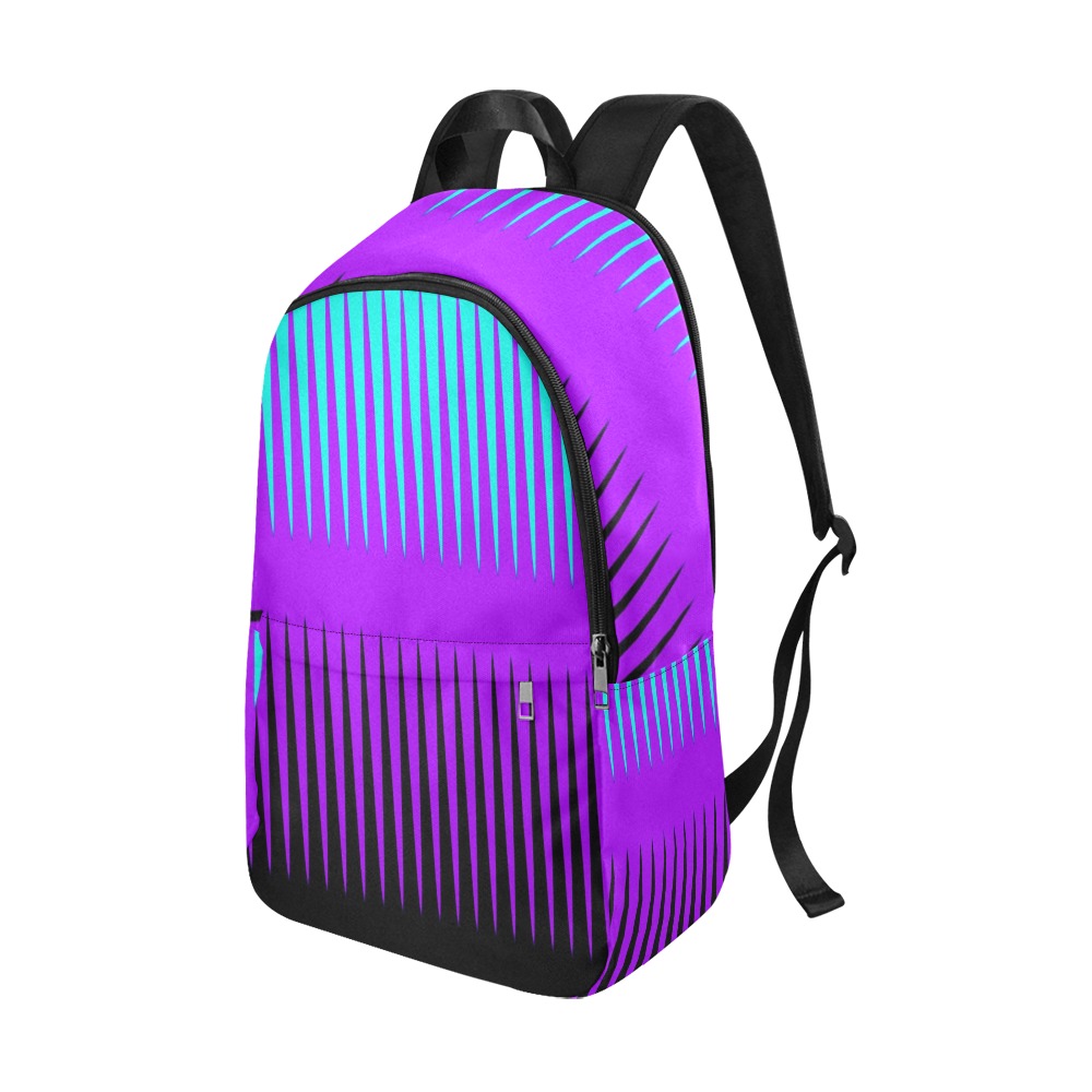 Wave Design Blue, Purple and Black Fabric Backpack for Adult (Model 1659)