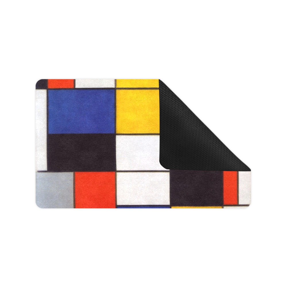 Composition A by Piet Mondrian Doormat 30"x18" (Black Base)