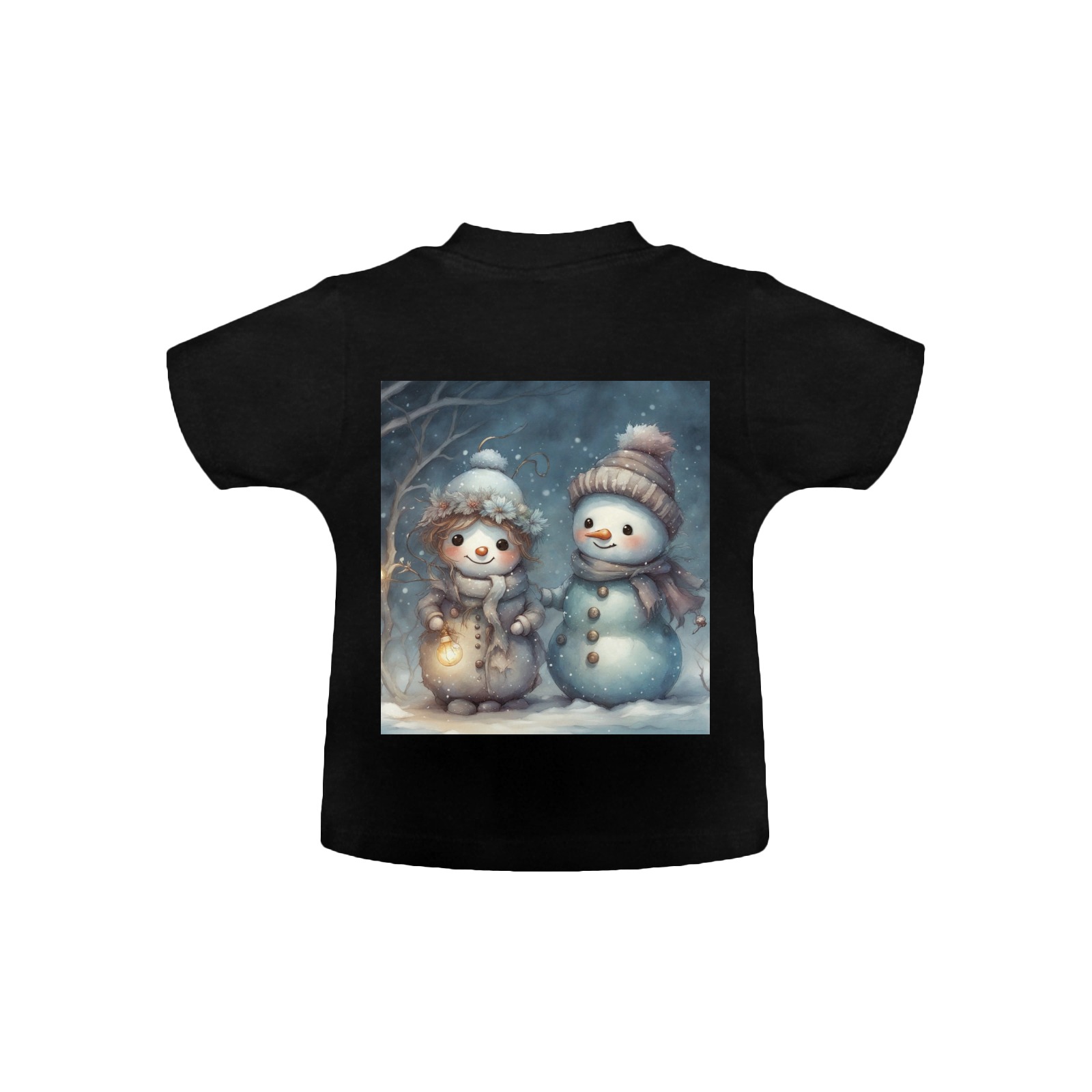 Snowman Couple Baby Classic T-Shirt (Model T30)