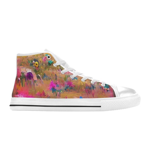 flowers 5 Women's Classic High Top Canvas Shoes (Model 017)