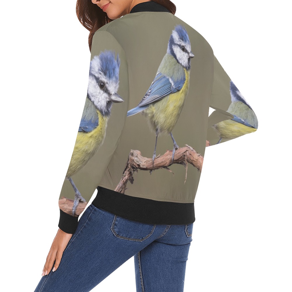 Beautiful canary Collectable Fly All Over Print Bomber Jacket for Women (Model H19)