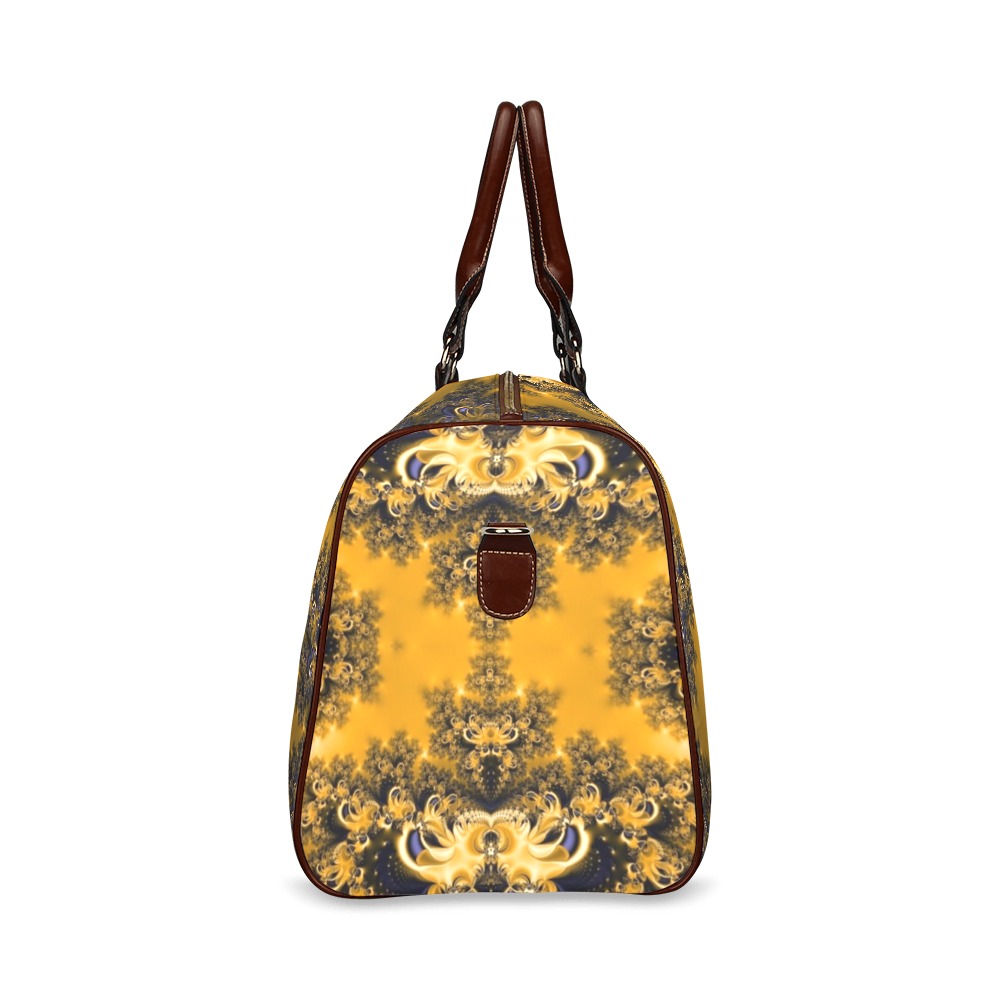 Golden Sun through the Trees Frost Fractal Waterproof Travel Bag/Small (Model 1639)