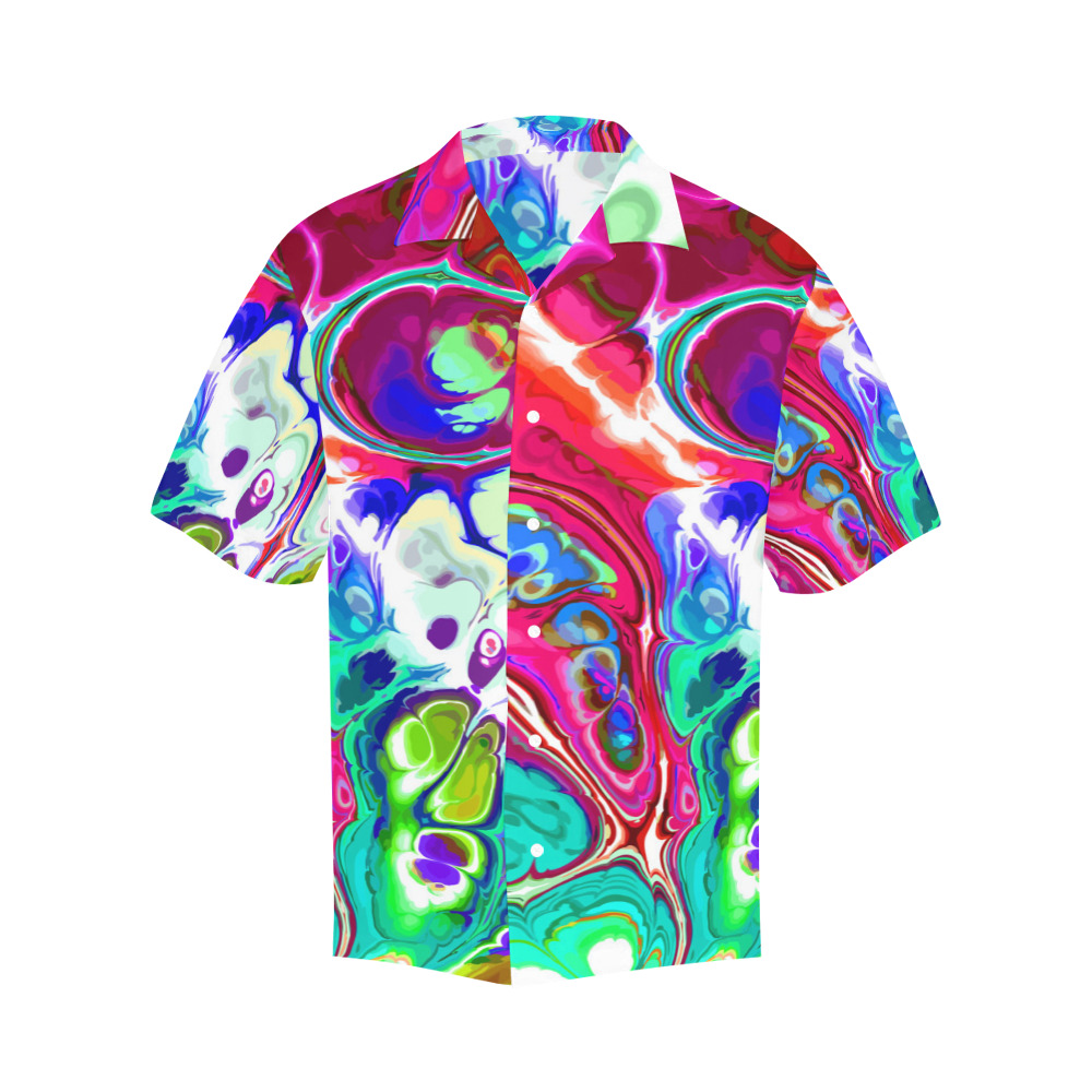 Abstract Liquid Marble Pouring Modern Art Texture Hawaiian Shirt (Model T58)