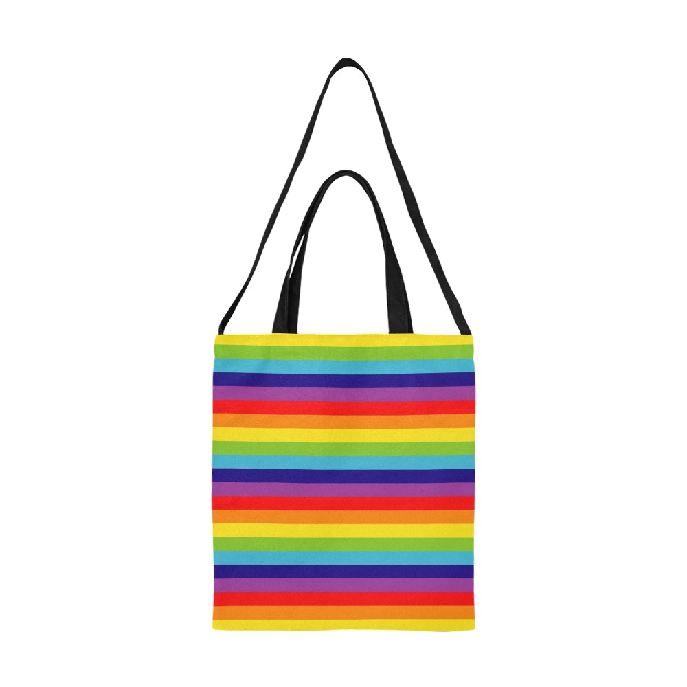 Rainbow Stripes All Over Print Canvas Tote Bag/Medium (Model 1698)
