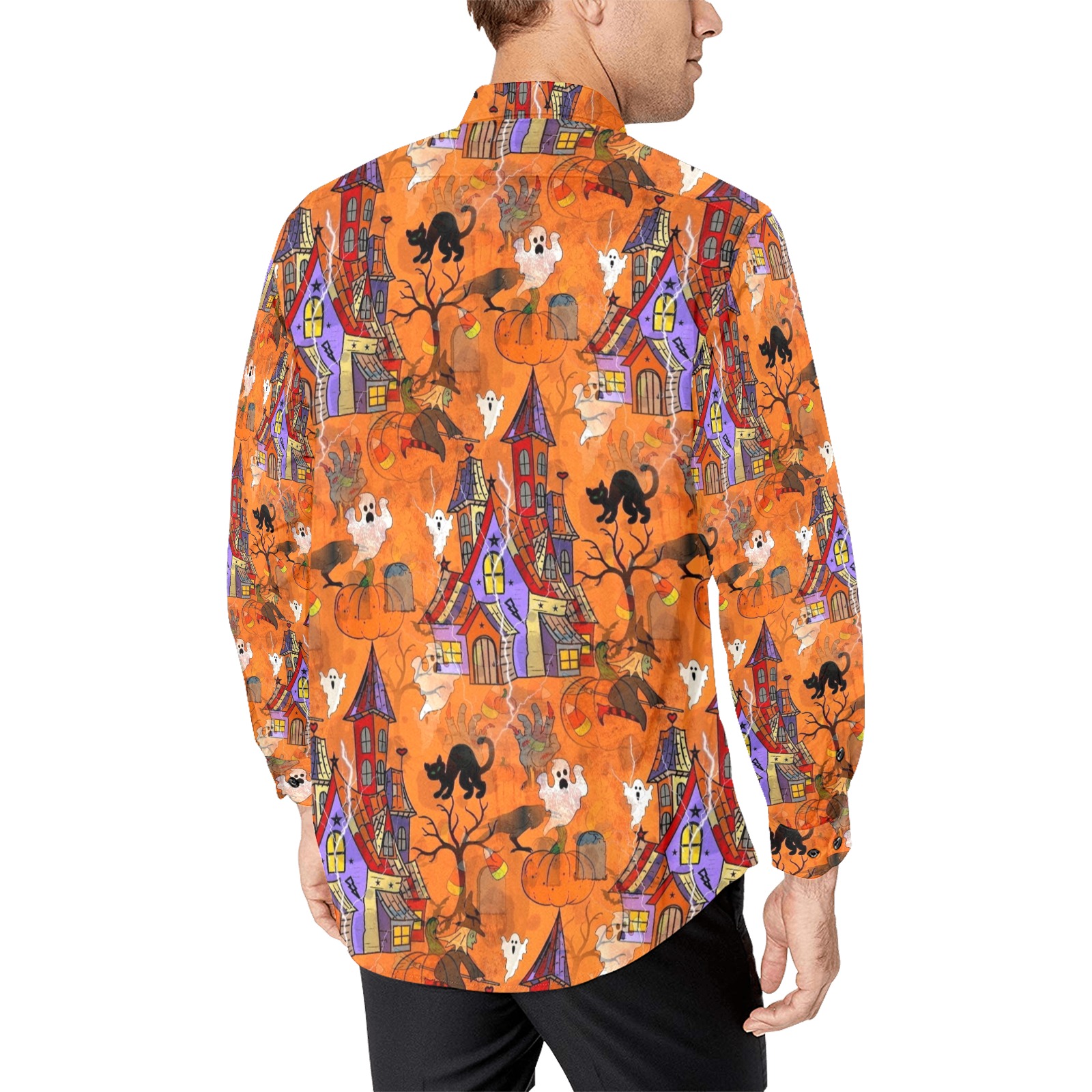 Halloween 2021 Pop Art by Nico Bielow Men's All Over Print Casual Dress Shirt (Model T61)