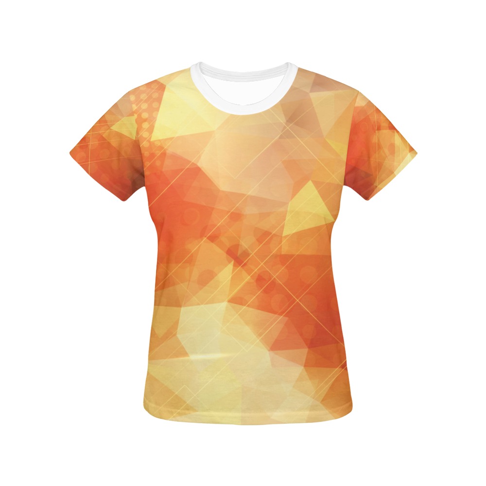 Abstract orange pattern All Over Print T-Shirt for Women (USA Size) (Model T40)