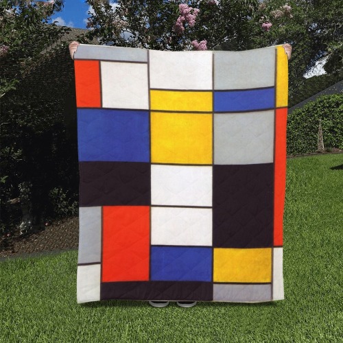 Composition A by Piet Mondrian Quilt 50"x60"