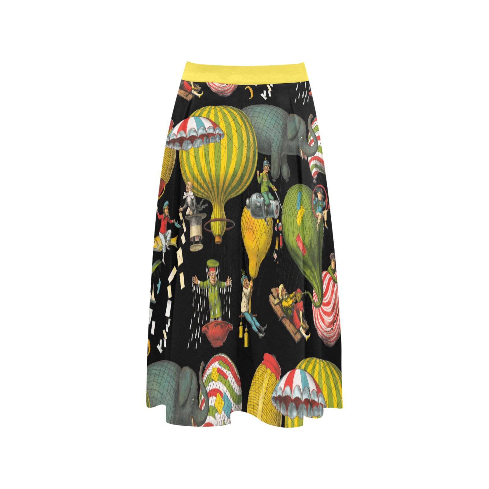 Old Air Balloons Mnemosyne Women's Crepe Skirt (Model D16)