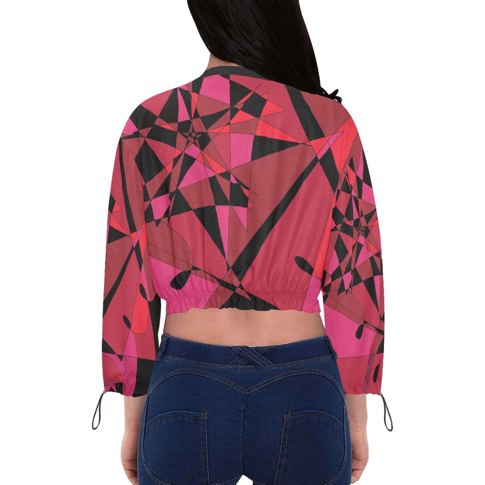 Abstract #8 S 2020 Cropped Chiffon Jacket for Women (Model H30)