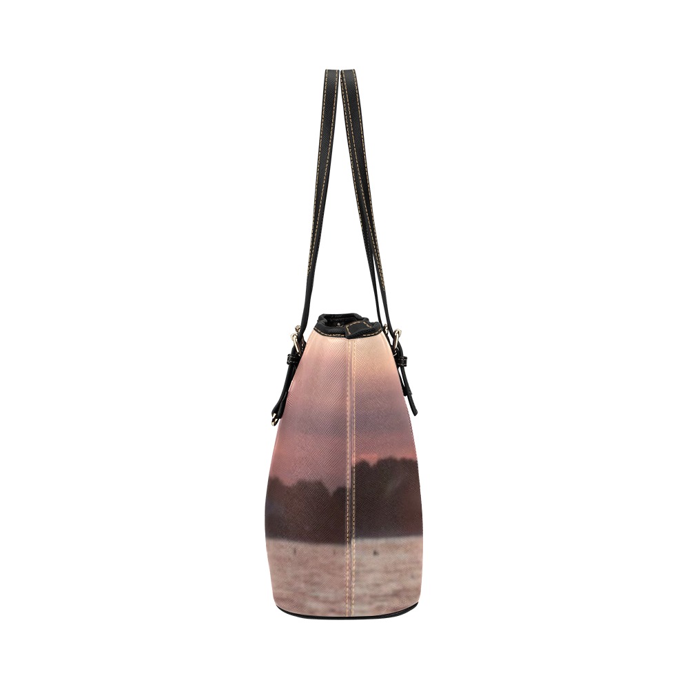 Glazed Sunset Leather Tote Bag/Large (Model 1651)