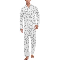 Snowflakes for Christmas Men's V-Neck Long Pajama Set