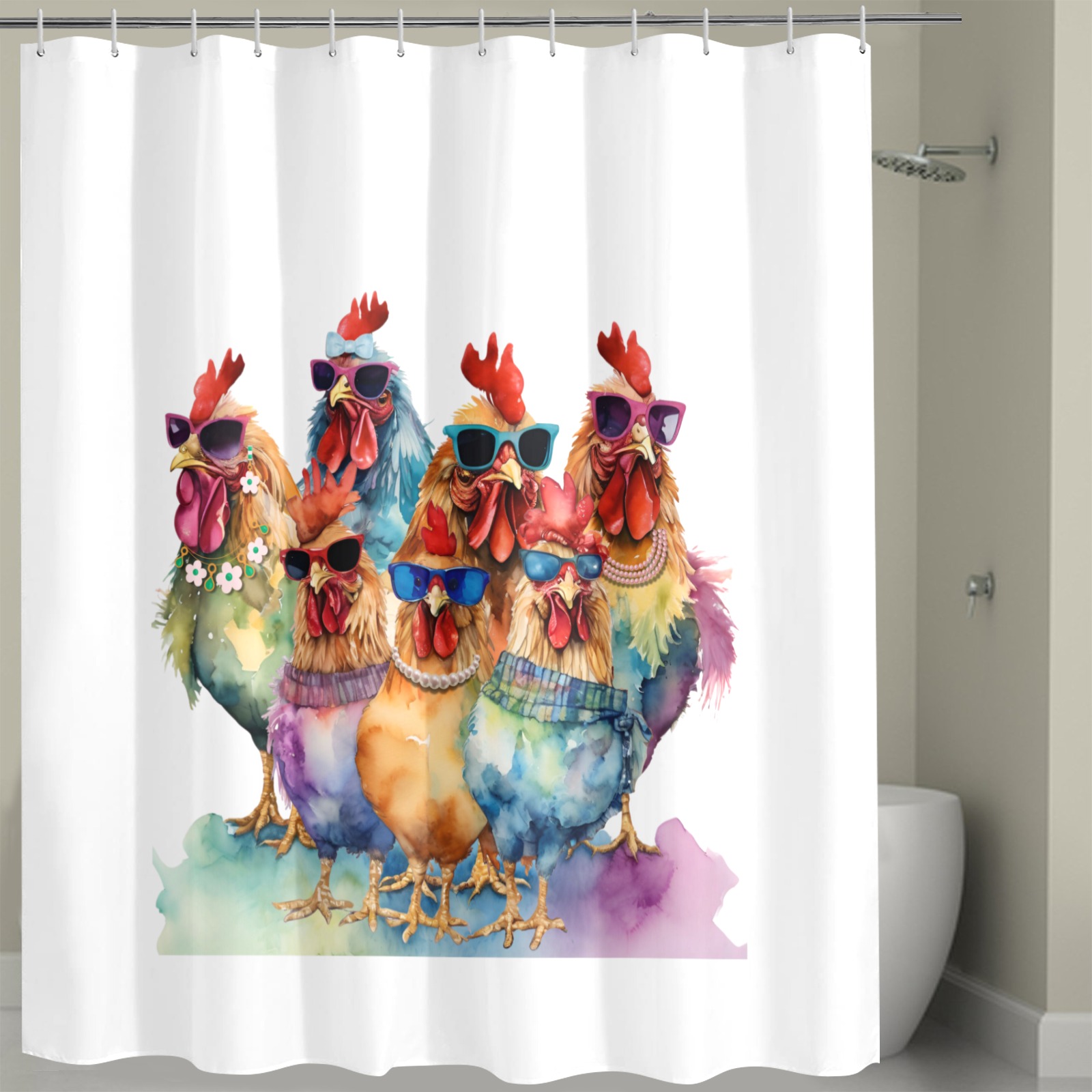 Cool Chicks Shower Curtain Shower Curtain 72" x 72"