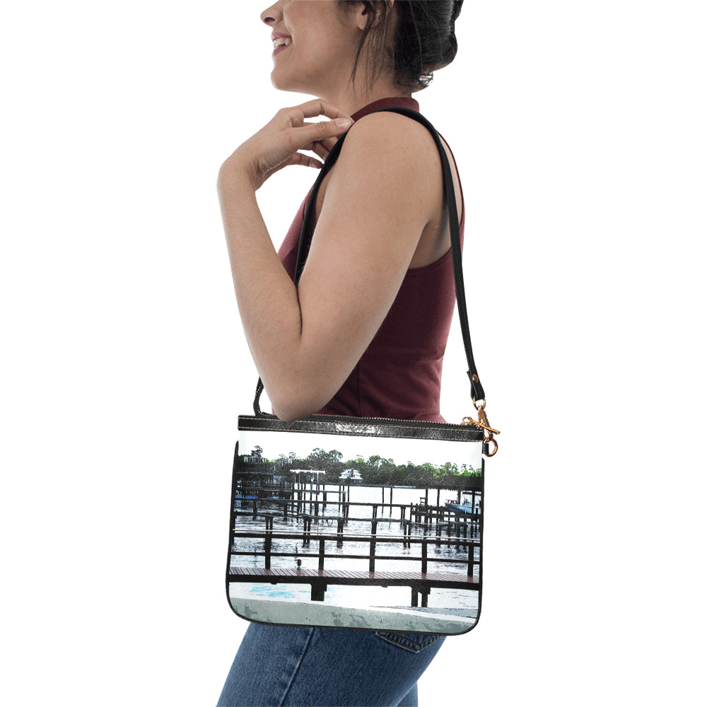 Docks On The River 7580 Small Shoulder Bag (Model 1710)