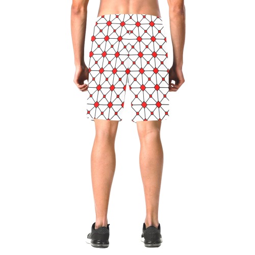 stain glass window shell red Men's All Over Print Elastic Beach Shorts (Model L20)