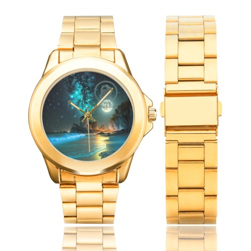 Moon with Aquarius Custom Gilt Watch(Model 101)
