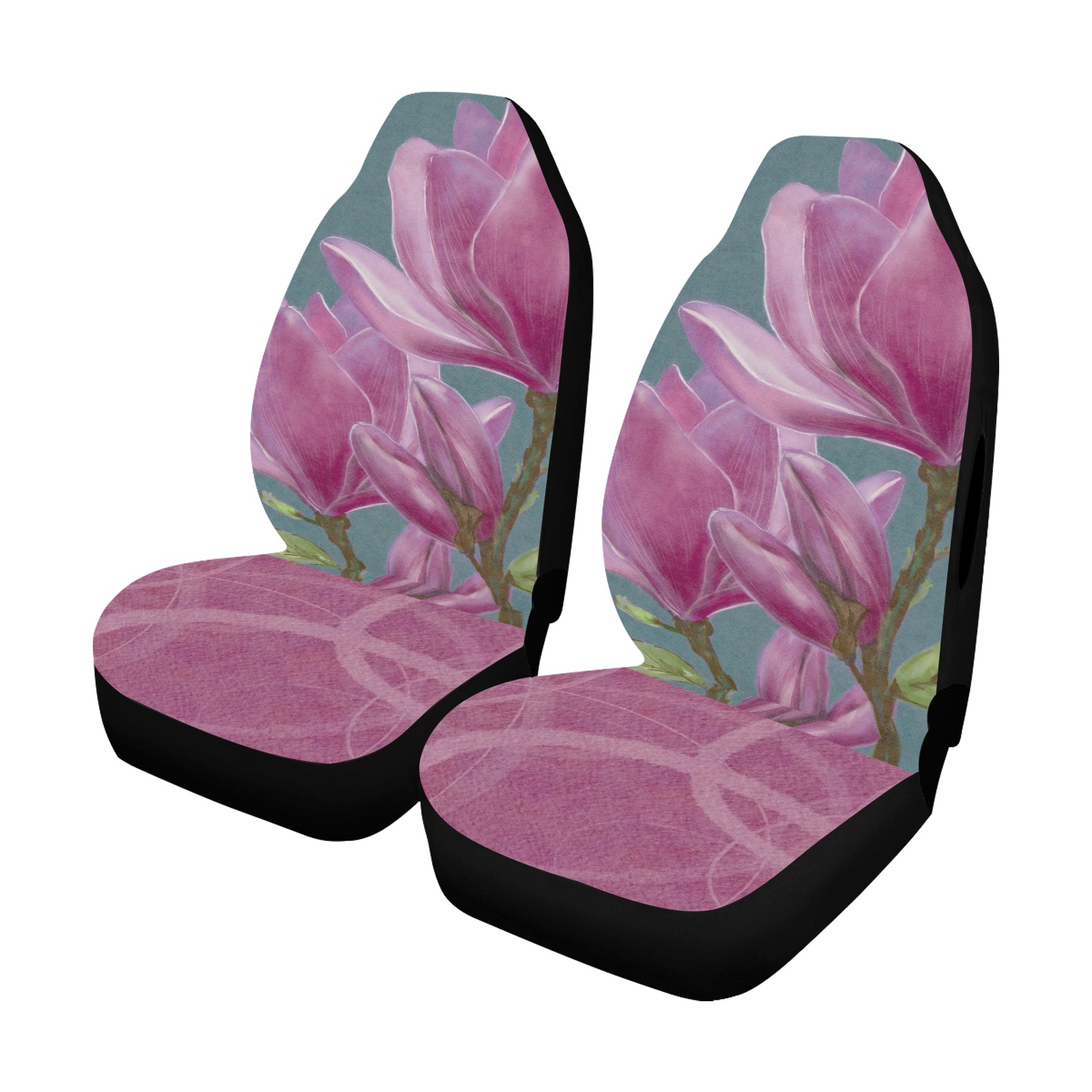 My Magnolia..Me by June Yu Car Seat Cover Airbag Compatible (Set of 2)