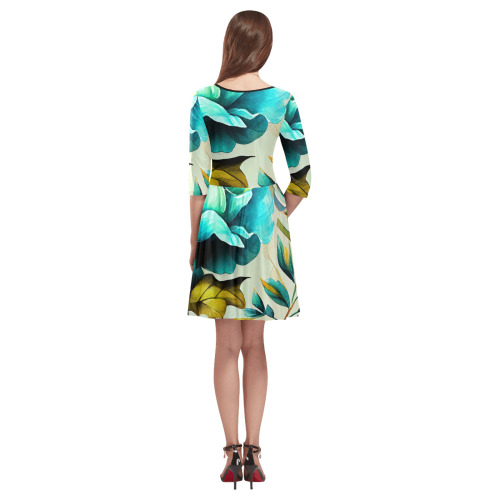 flowers botanic art (3) dress fashion Tethys Half-Sleeve Skater Dress(Model D20)