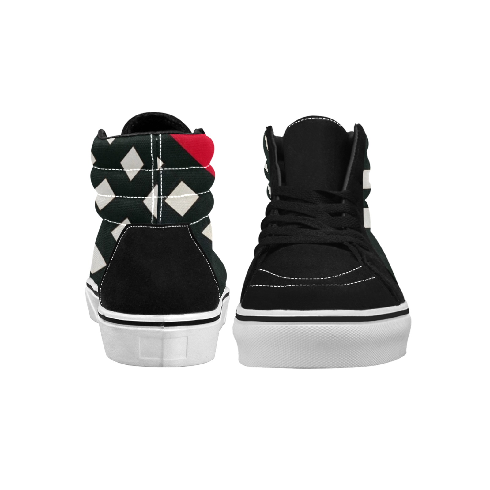 Counter-composition XV by Theo van Doesburg- Men's High Top Skateboarding Shoes (Model E001-1)