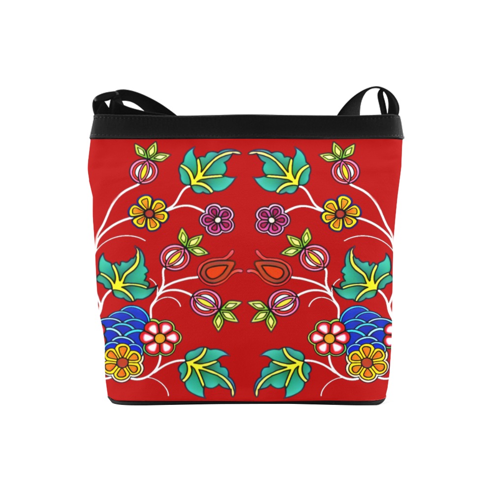 red bright floral Crossbody Bags (Model 1613)