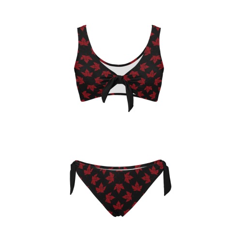 Cool Canada Two Piece Swimsuit Bow Tie Front Bikini Swimsuit (Model S38)
