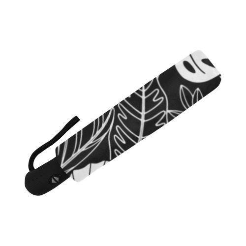 Black White Palms Auto-Foldable Umbrella (Model U04)