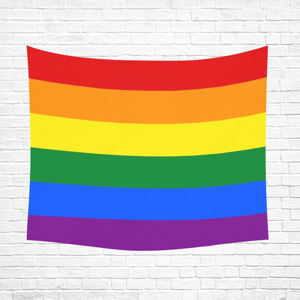 Pride Rainbow Flag Polyester Peach Skin Wall Tapestry 60"x 51"