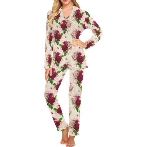 Bed of Flowers Women's Long Pajama Set