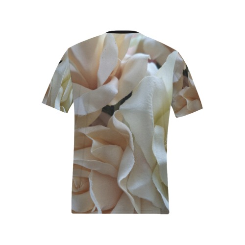 shabby roses Men's All Over Print T-Shirt (Solid Color Neck) (Model T63)