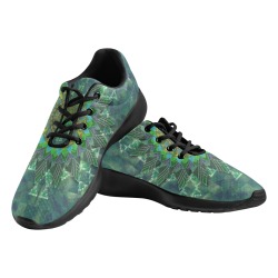 Leafy floral square stick puzzle parameterization Men's Athletic Shoes (Model 0200)