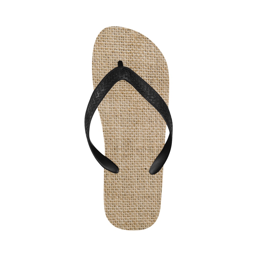 Burlap Fabric Flip Flops for Men/Women (Model 040)