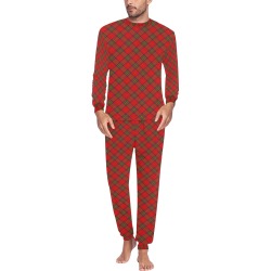 Holiday Plaid Christmas Men's All Over Print Pajama Set with Custom Cuff