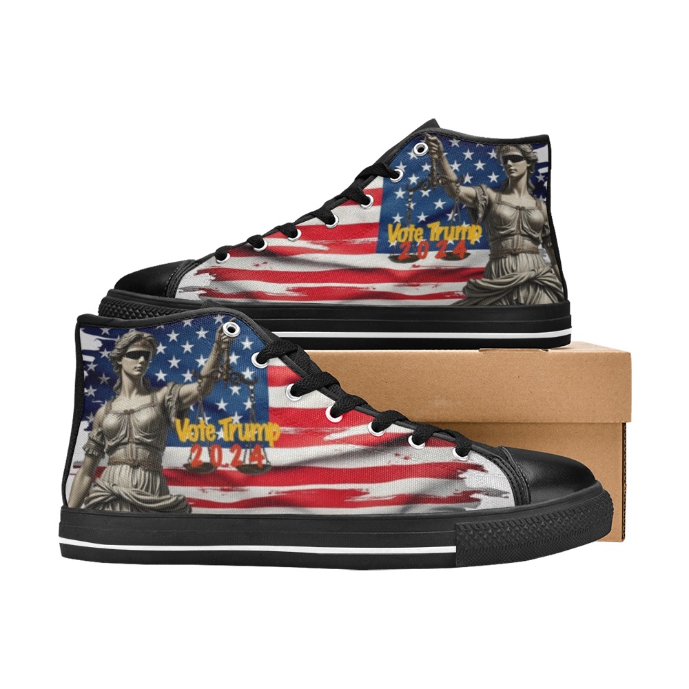 2024BVoteTrumpflag.jpg Women's Classic High Top Canvas Shoes (Model 017)