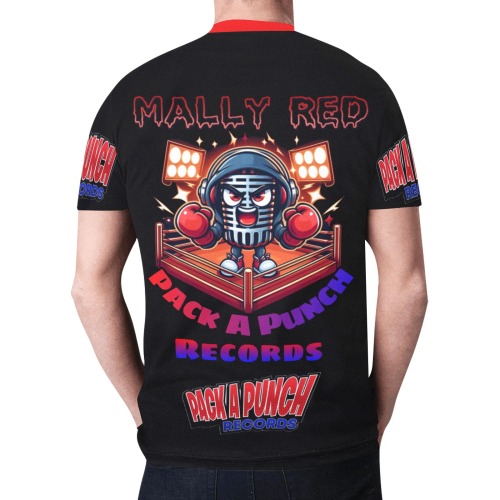 Mally Red New All Over Print T-shirt for Men (Model T45)