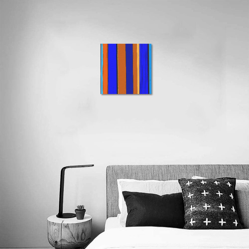 Abstract Blue And Orange 930 Upgraded Canvas Print 12"x12"