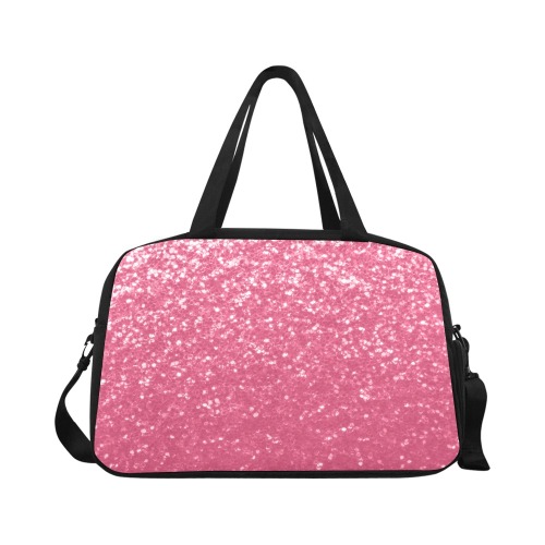 Magenta light pink red faux sparkles glitter Fitness Handbag (Model 1671)