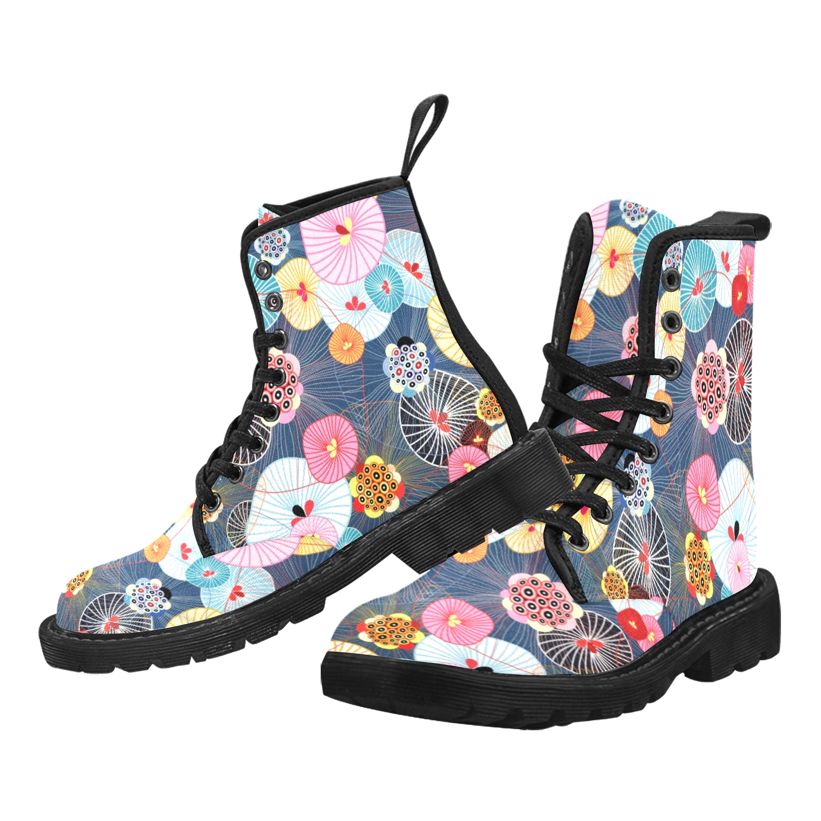 beautiful colorful abstract pattern.jpg Martin Boots for Men (Black) (Model 1203H)