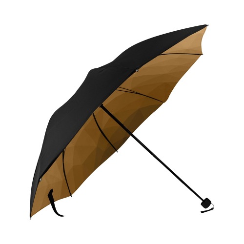 Brown gradient geometric mesh pattern Anti-UV Foldable Umbrella (Underside Printing) (U07)