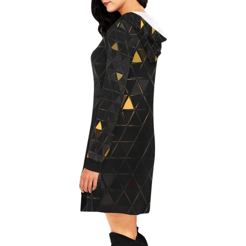 mosaic triangle 7 All Over Print Hoodie Mini Dress (Model H27)