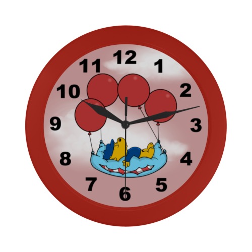 Ferald's Pillow Balloons Circular Plastic Wall clock