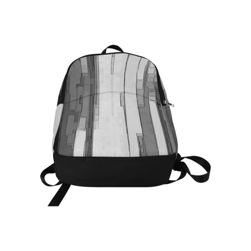 Greyscale Abstract B&W Art Fabric Backpack for Adult (Model 1659)