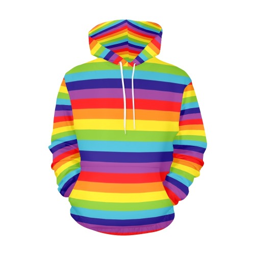 Bright Beautiful Rainbow All Over Print Hoodie for Men (USA Size) (Model H13)